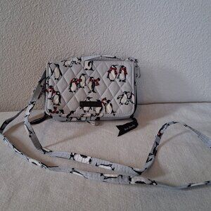 Vera Bradley Gray Crossbody Bag with Penguin Print